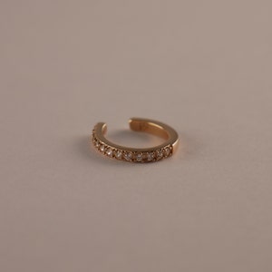 Bague d'oreille ear cuff plaqué or avec oxyde de zirconium