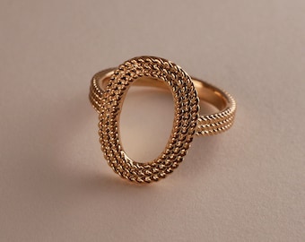 Bague torsadée plaqué or femme