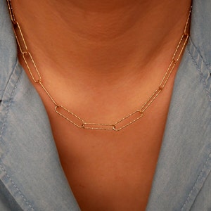 Large oval diamond mesh necklace in gold plated for women