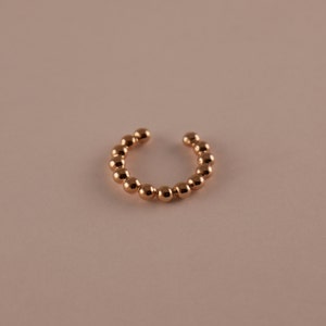 Bague d'oreille ear cuff plaqué or avec billes