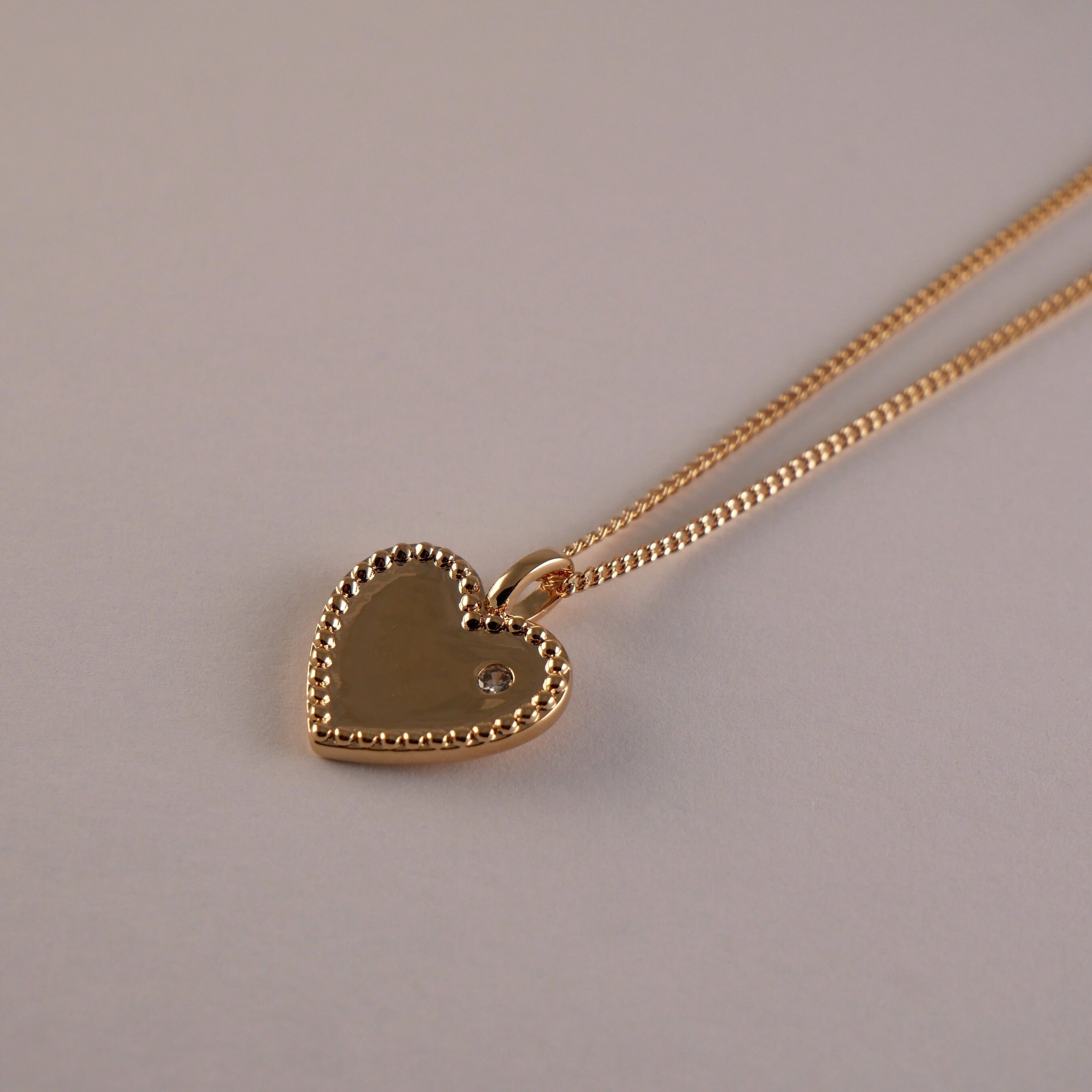 Collier Avec Pendentif Cœur étoile En Plaqué Or 18 Carats - Oxyde De Zirconium Et Améthyste - Neuf Avec étiquettes