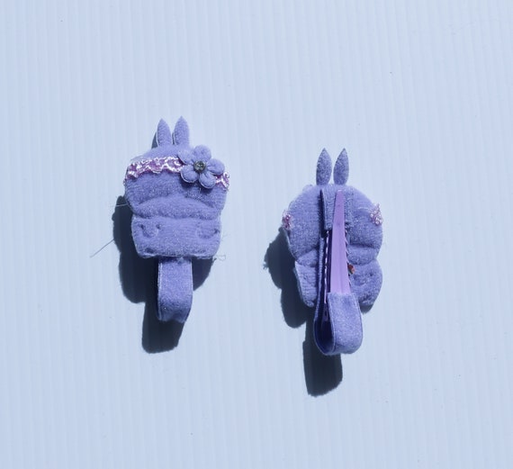 Easter Bunny Rabbit Clips colourful pairs soft fa… - image 7