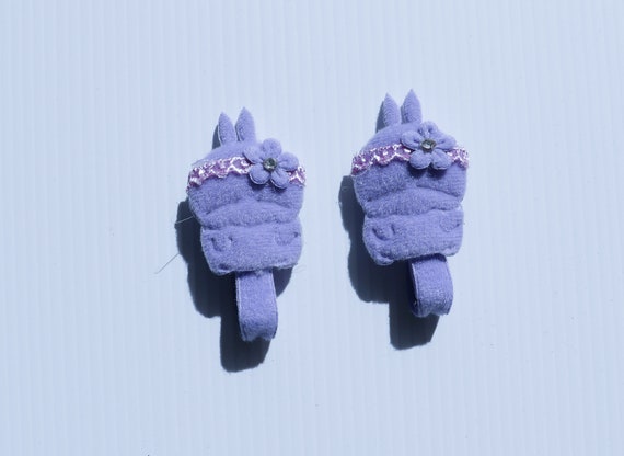 Easter Bunny Rabbit Clips colourful pairs soft fa… - image 3
