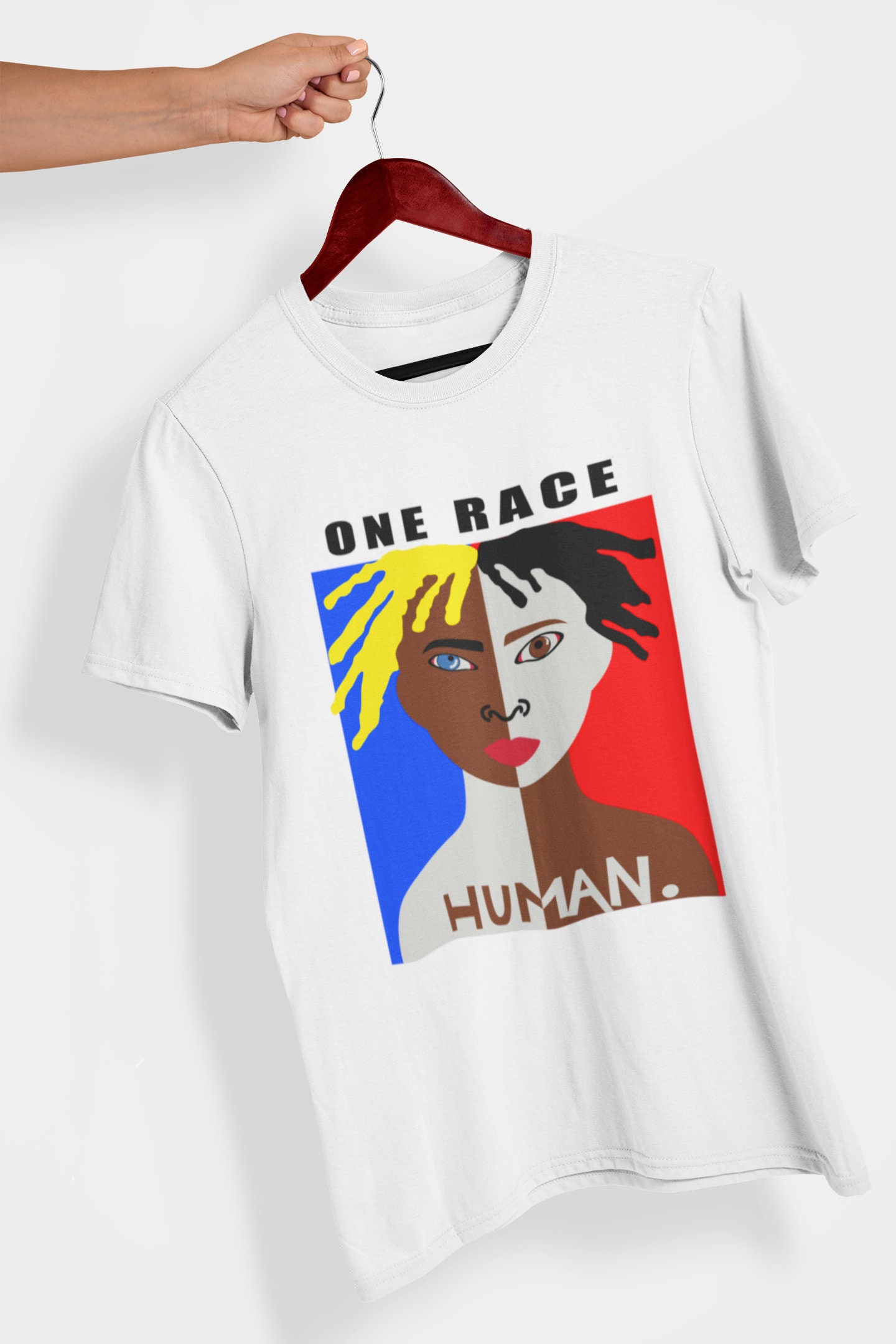 One Race Menselijk Shirt Reproductie Shirt Etsy Nederland