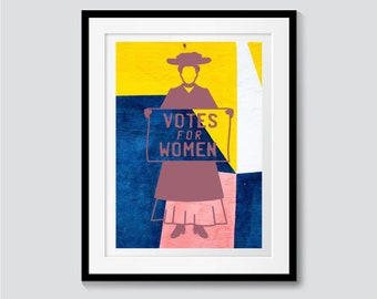 Votes For Women | Feminism Artwork | Female Empowerment | Womens Rights | Suffragettes | Women In History | Feminist | Girl Power |