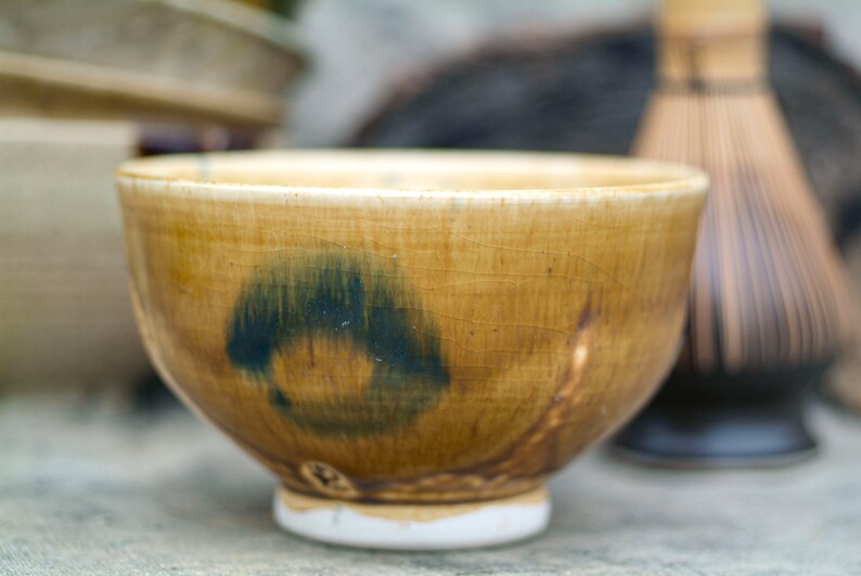 Ceramic Chawan Matcha Bowl Pottery Tea Bowl Hand Throwing Japanese Matcha Bowl 430 Ml Ashglaze