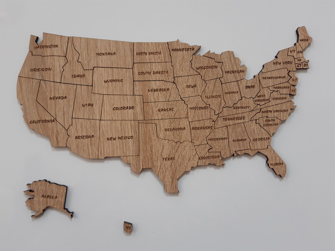 USA United States of America Laser Cut Magnetic Puzzle 50 - Etsy