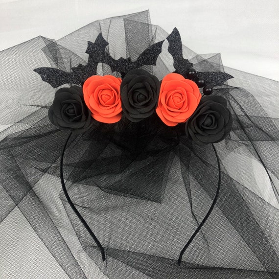 Fledermaus-Haarreif – Schwarz, 26x26cm, Für Halloween, Partys & Cosplay, Mit Glitzer-Details