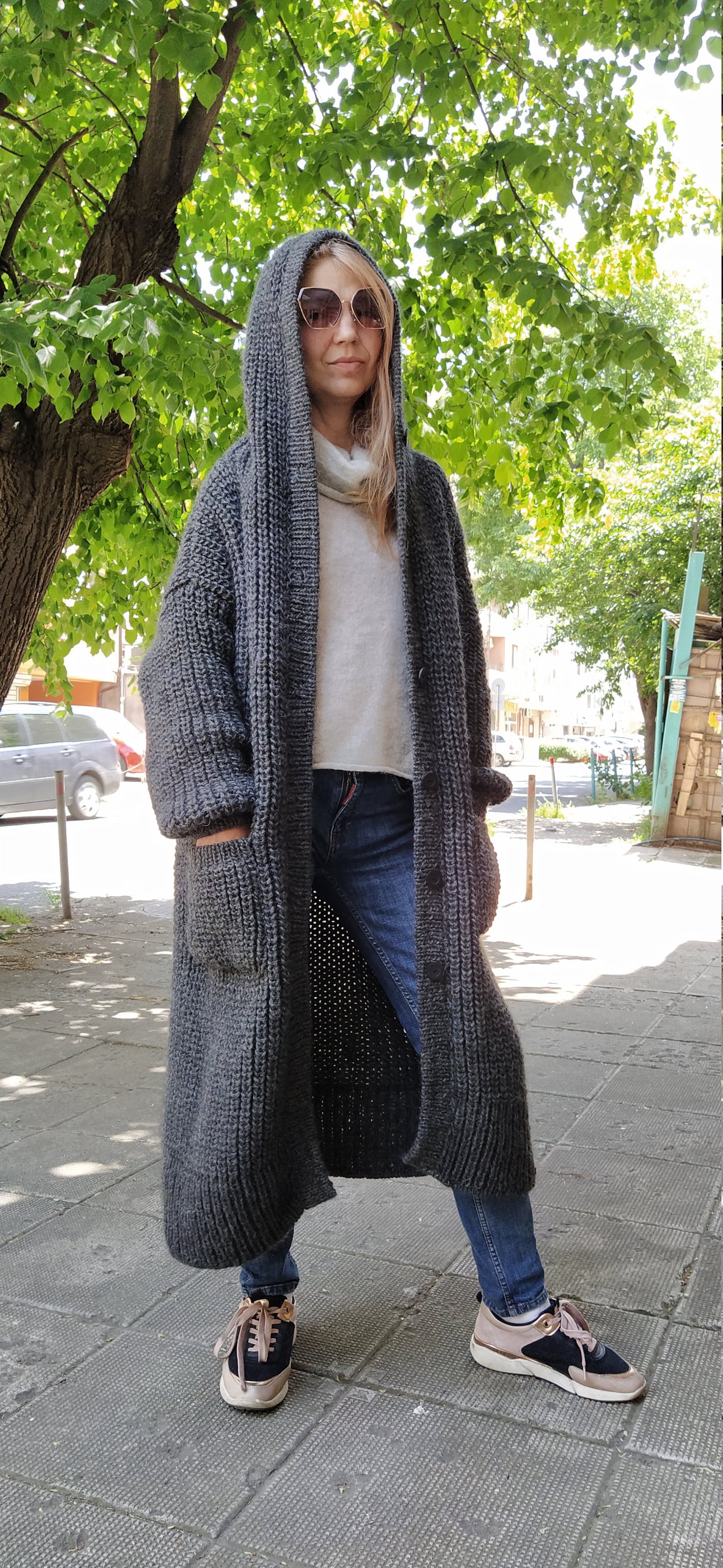 Wool Full Length Knit Cardigan Floor Length Knit Coat Etsy