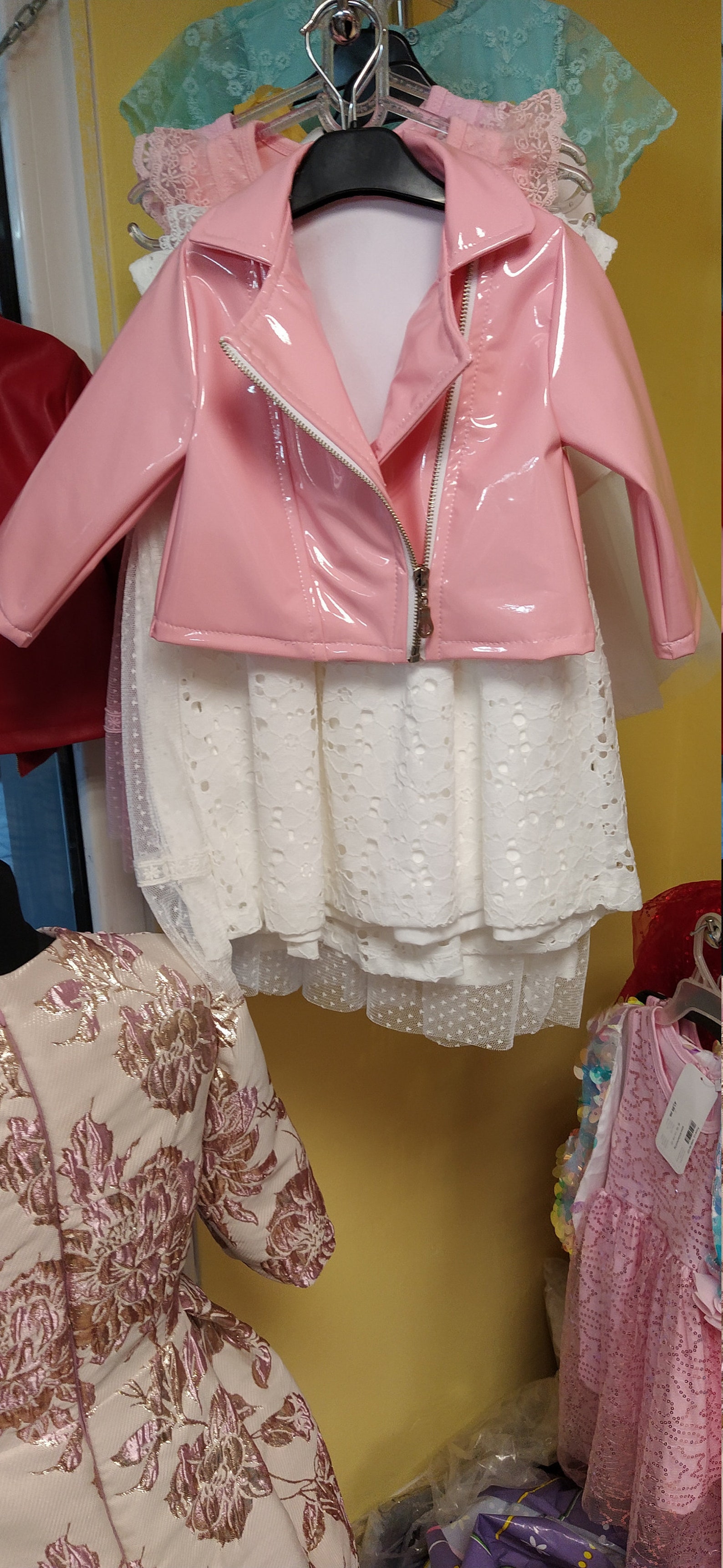 pink latex jacket