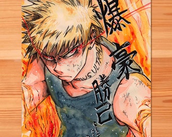 Bakugo watercolor print