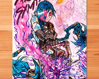 Jinx watercolor print
