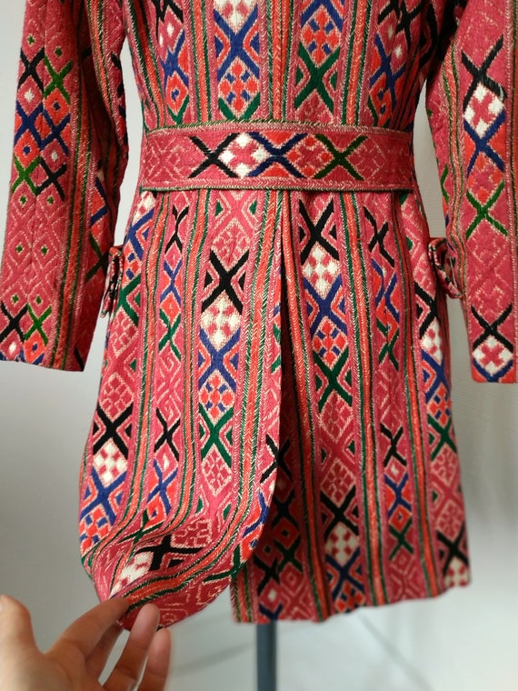 Authentic folk coat from the 60s, hand embroidere… - image 5