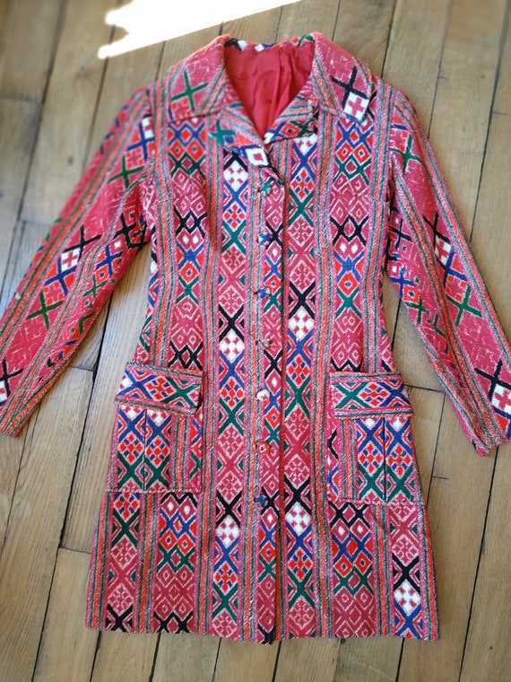 Authentic folk coat from the 60s, hand embroidere… - image 7