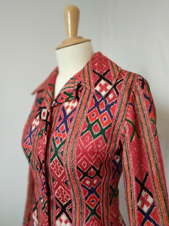 Authentic folk coat from the 60s, hand embroidere… - image 6