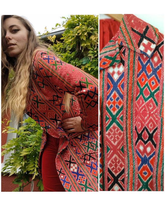 Authentic folk coat from the 60s, hand embroidere… - image 3
