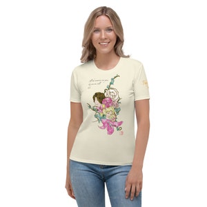 Vintage Shoujo dames-T-shirt Miss Bunny en het masker