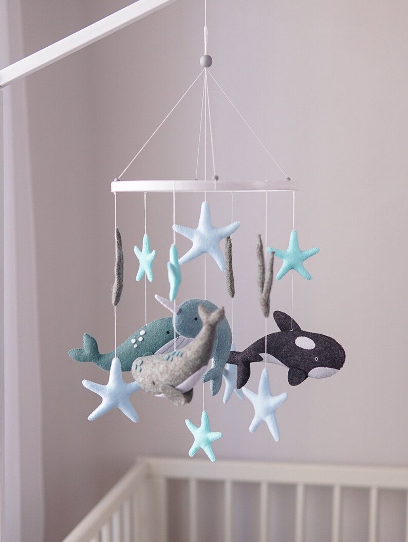 Whale Mobile for Nautical Nursery Baby Crib Mobile as New Etsy