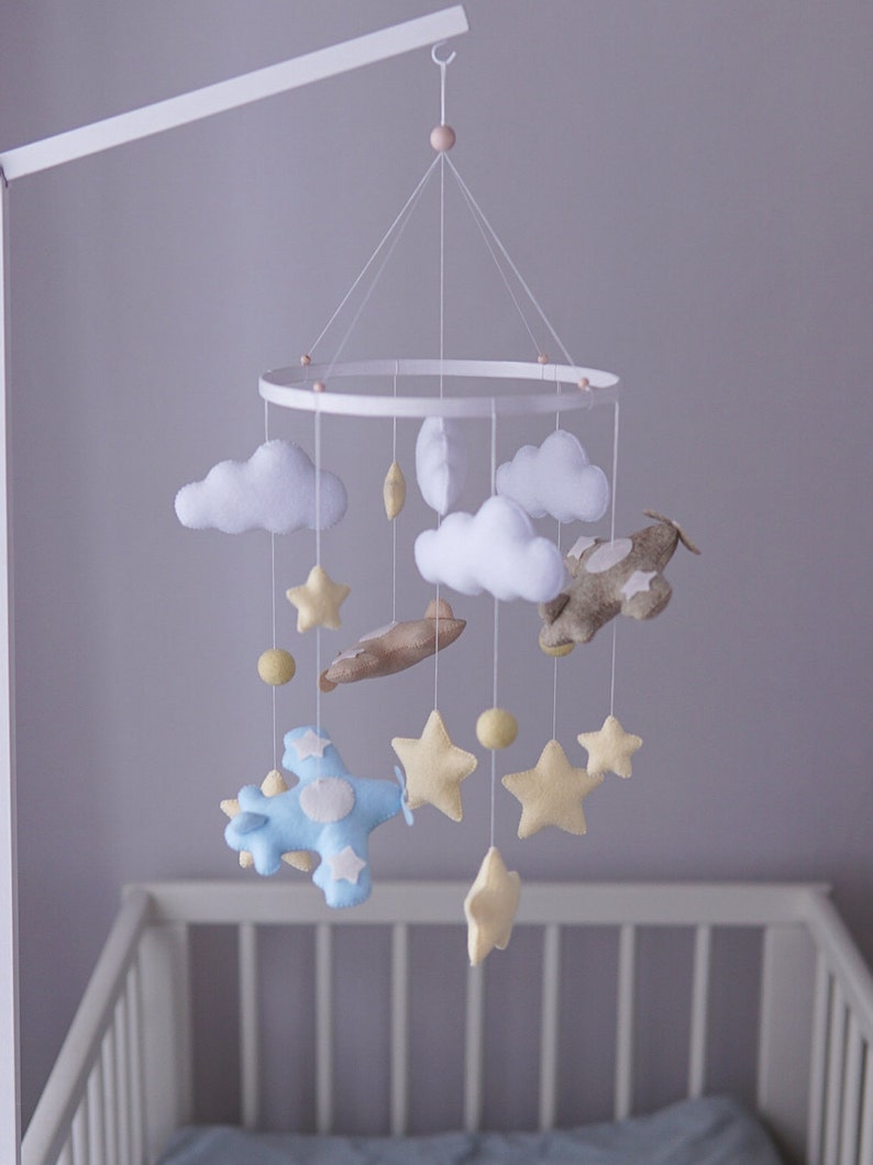 Vintage plane mobile Baby mobile Cot mobile Airplane Etsy