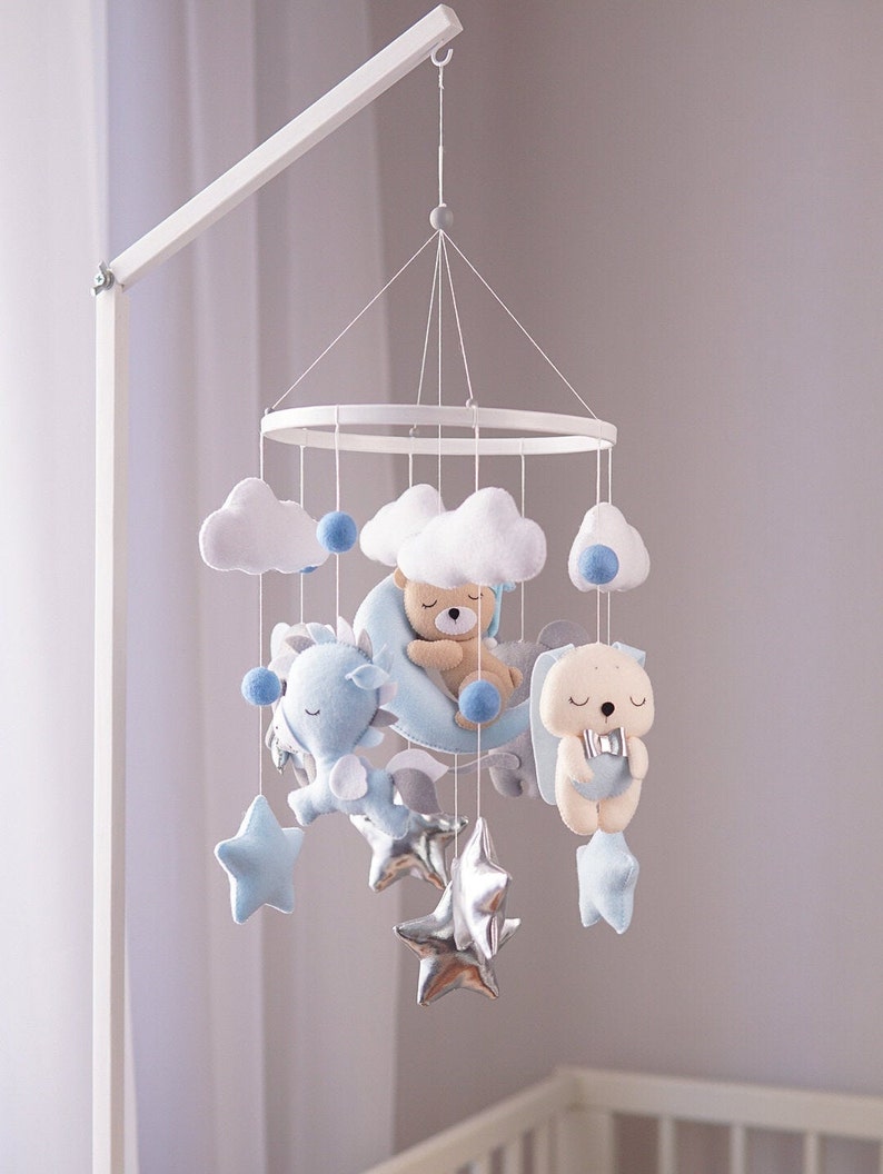 Baby mobile junge blau mobile Baby mobile Bär mobile Etsy