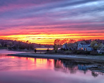 Portsmouth NH Sunset - Portsmouth Photo Wall Art - New Hampshire - Canvas Photo Print and Wall Decor
