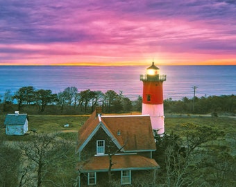 Cape Cod Lighthouse - Nauset Beach Light Sunrise | Cape Cod Lighthouse Wall Art