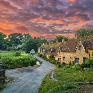 Cotswold Arlington Row Picture Photo Print - England Countryside Wall Art - Britain Canvas Print | Photo Paper Print | Framed Photo | Metal