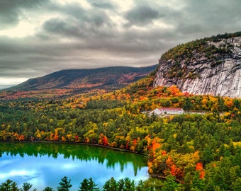 White Horse Ledge & Echo Lake - Fall Foliage NH White Mountains | New England | New Hampshire Autumn | Canvas Print | Metal | Framed Picture