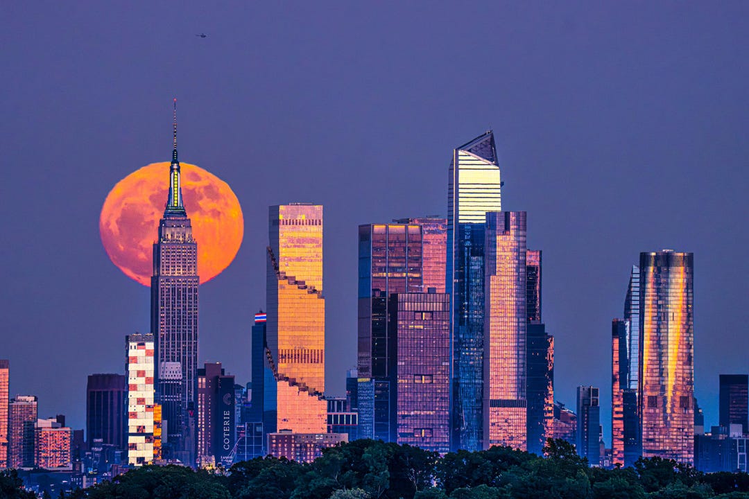 Full Moon Over Empire State Building Photo Print | NYC Skyline Wall Art ...