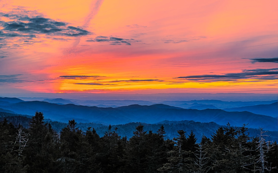 Smoky Mountains Photo Print Sunset Tennessee Wall Art
