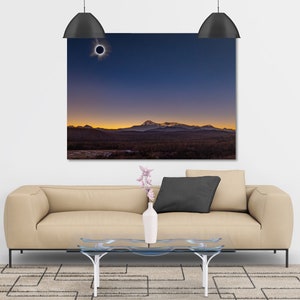 Mount Katahdin in totale zonsverduistering Maine MT Katahdin Foto Afdrukken Maine afbeelding 2