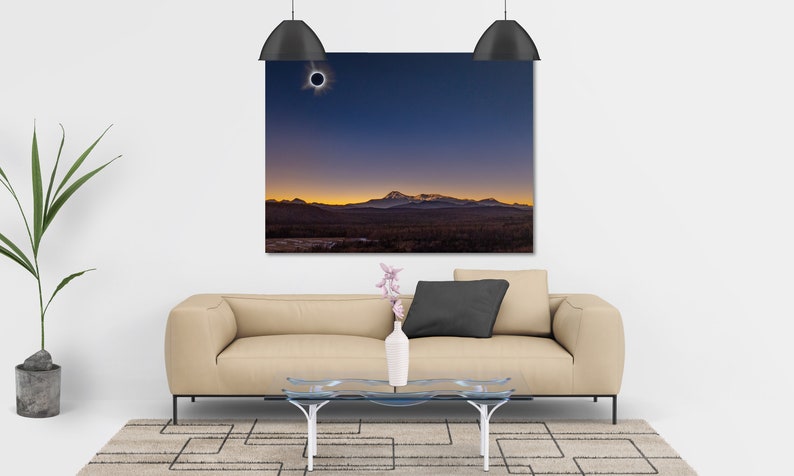 Mount Katahdin in totale zonsverduistering Maine MT Katahdin Foto Afdrukken Maine afbeelding 2