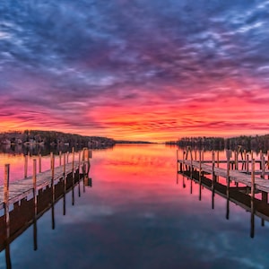 Lake Winnipesaukee Sunrise - Center Harbor NH - Lake Winni - Canvas Art | Lakes Canvas | Photo Paper | Framed Picture | Metal Print