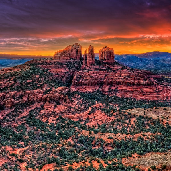 Sedona Cathedral Rock Photo Print Wall Art Sunset | Arizona Canvas Print Art | Canvas Print | Framed Picture | Metal | Photo Print