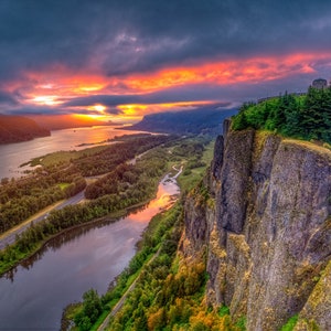 Columbia River Gorge Sunrise Photography Print | Oregon Landscape Wall Art | Canvas, Metal or Framed