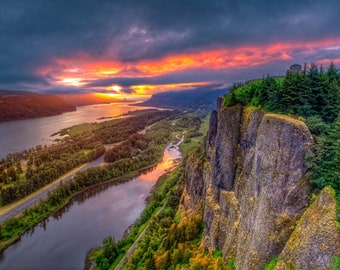 Columbia River Gorge Sunrise Photography Print | Oregon Landscape Wall Art | Canvas, Metal or Framed