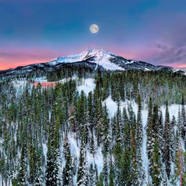 Montana Big Sky Sunrise | Lone Mountain | Canvas Print, Metal, Photo or Framed Print