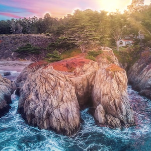 Big Sur Wall Art - California Sunrise Landscape photo print - Coastal Home Decor