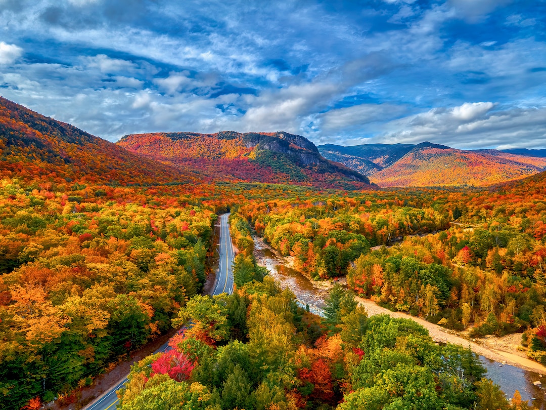 New Hampshire Fall Photo of Crawford Notch | Fall Colors | White ...