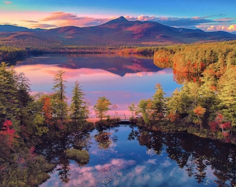 New Hampshire Art - Chocorua Mountain & Lake - Fall colors Art - White mountains Art - New England - New Hampshire Fall Art - Fall Foliage