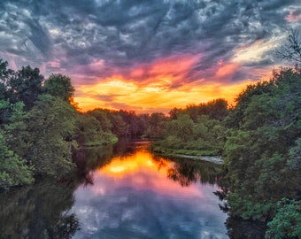 Charles River Sunset Print - Boston Art - MA Landscape Photograph - Canvas Print, Photo Paper Print, Framed Photo
