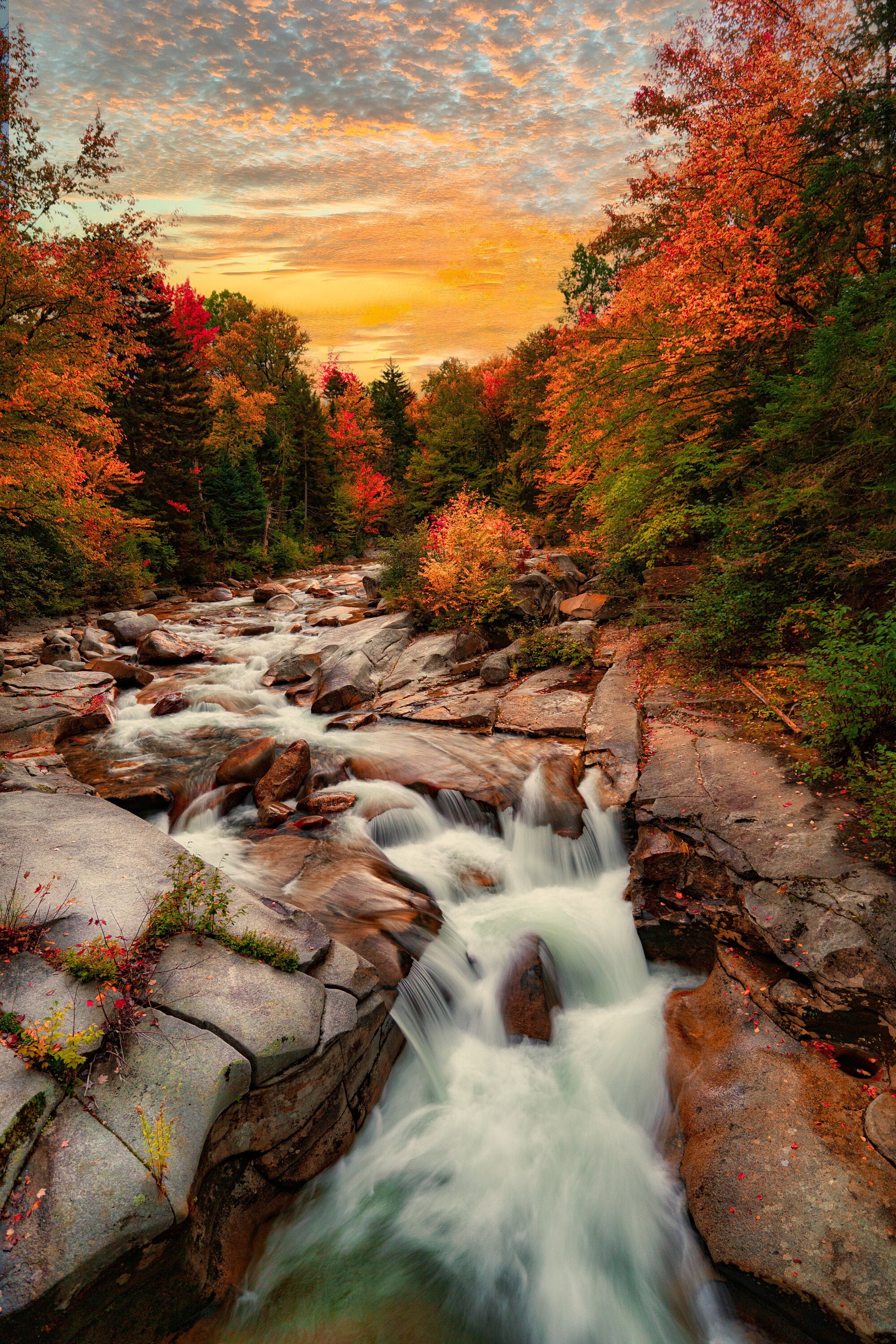 New Hampshire Waterfall & Fall Colors - Rocky Gorge - Home Decor