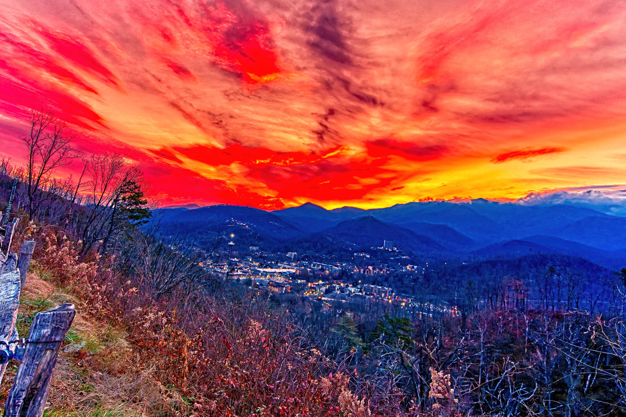 Smoky Mountains Tennessee Sunrise Over Gatlinburg | TN