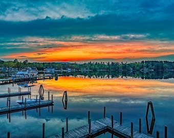 Center Harbor Lake Winnipesaukee  NH Sunrise - Lake Winni - Canvas Art | Lakes Canvas | Photo Paper | Framed Picture | Metal Print