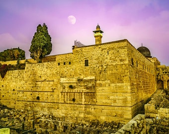 Jerusalem Old City walls Art - Temple Mount - Holy Land Art - Jerusalem Canvas, Photo Print, Photo Art, Landscape Photo