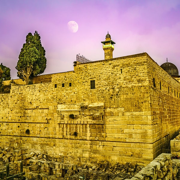 Jerusalem Old City walls Art - Temple Mount - Holy Land Art - Jerusalem Canvas, Photo Print, Photo Art, Landscape Photo