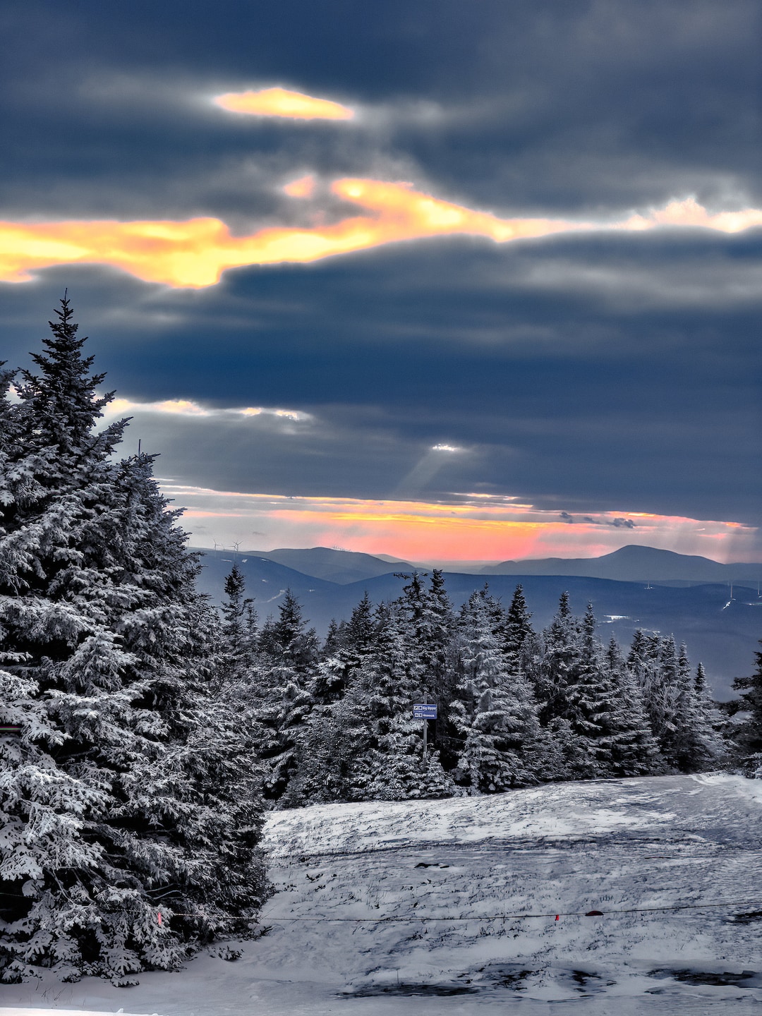 絵画 Winter Mountain Snowscape Painting N006 - Cheapwallarts.com