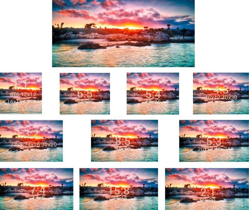 May include: A scenic sunset over a tropical beach with rocky outcrops and palm trees. The sky is a vibrant mix of pink, orange, and purple hues. The water is a clear turquoise blue.