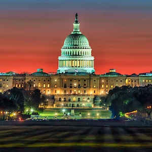 U.S. Capitol Building Photo Print – Washington DC Wall Art - DC Landscape Print - Canvas Print, Metal Print, Framed Print, Puzzle