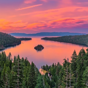Emerald Bay Sunset Lake Tahoe Wall Art - Lake Tahoe Photograph Canvas Print | Framed California Landscape Photo | Photo Print | Tahoe Gift